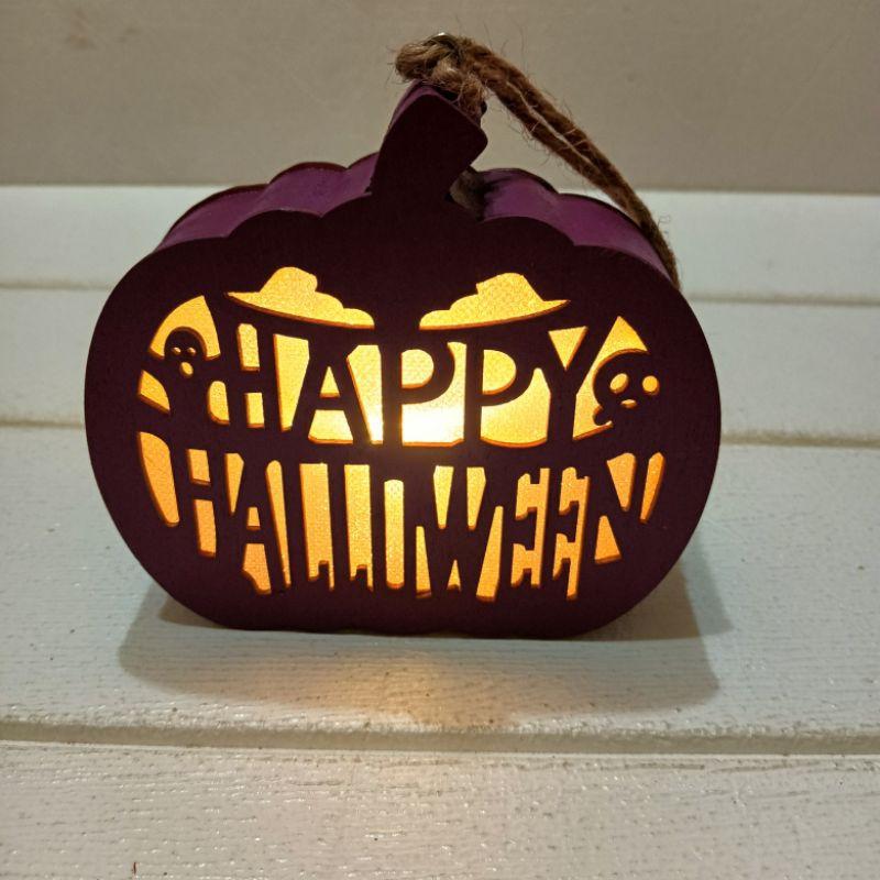 全新 現貨 萬聖節 HAPPY HALLOWEEN 南瓜 燈籠 擺飾 吊飾 南瓜燈 手提燈籠 吊燈 小夜燈 小燈 露營-細節圖2