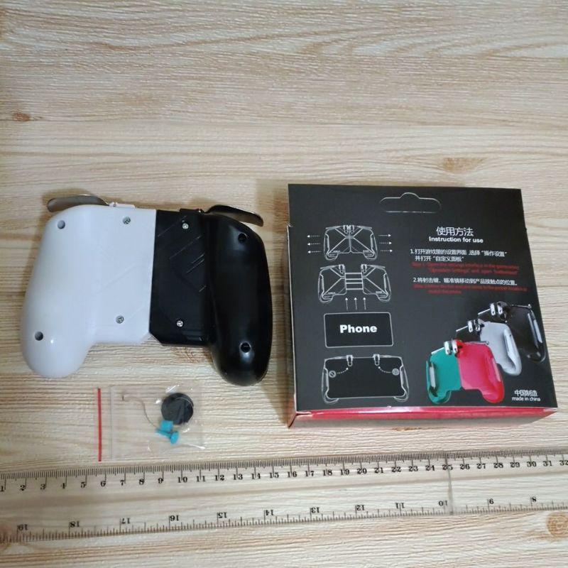 全新 現貨 ak-16 手機 擴充 遊戲 把手 吃雞 神器 金屬 按鈕 矽膠 觸控墊 黑白款 射擊 手遊 手柄 搖桿 玩-細節圖2