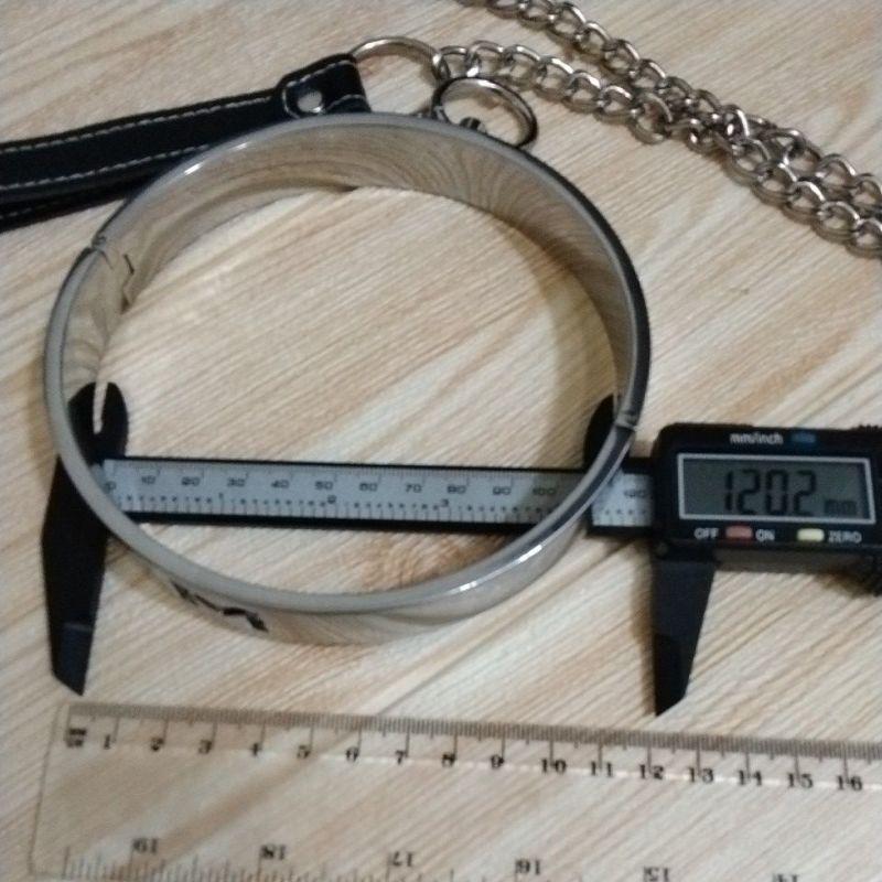 全新 現貨 精品 不鏽鋼 項圈 寵物 狗狗 品質 鋼圈 磁吸 L型 插梢 生活 情趣 比特犬 超強 頸圈 拉繩 M 鏤空-細節圖5