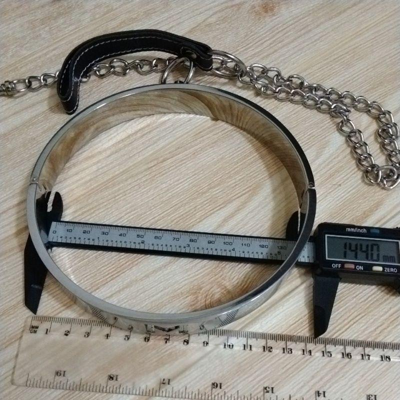 全新 現貨 精品 不鏽鋼 項圈 寵物 狗狗 品質 鋼圈 磁吸 L型 插梢 生活 情趣 比特犬 超強 頸圈 拉繩 M 鏤空-細節圖6