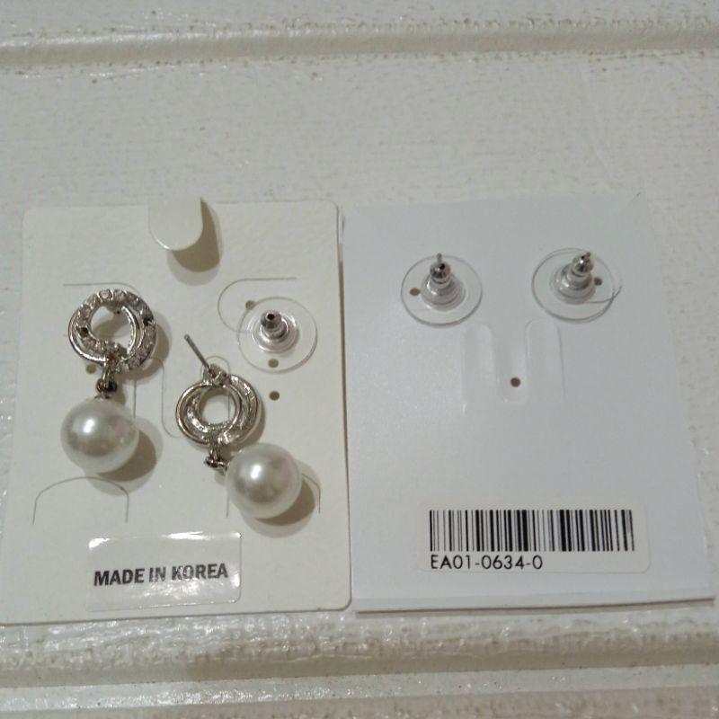全新 現貨 珍珠水鑽耳環 珍珠 水鑽 耳環 耳針 1區-細節圖2