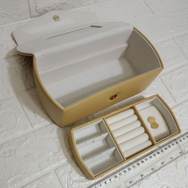 全新 現貨 高品質 庫存品 破盤 出清 化妝箱 首飾盒 珠寶盒 皮革 外表 絨布內裡 時尚 品味 好攜帶 收納 神器 盒-細節圖4