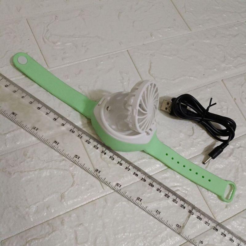 全新 現貨 彈跳 充電式 三段 風扇 手環 酷炫 彷 手錶 小風扇 渦輪 扇 禮物-細節圖2