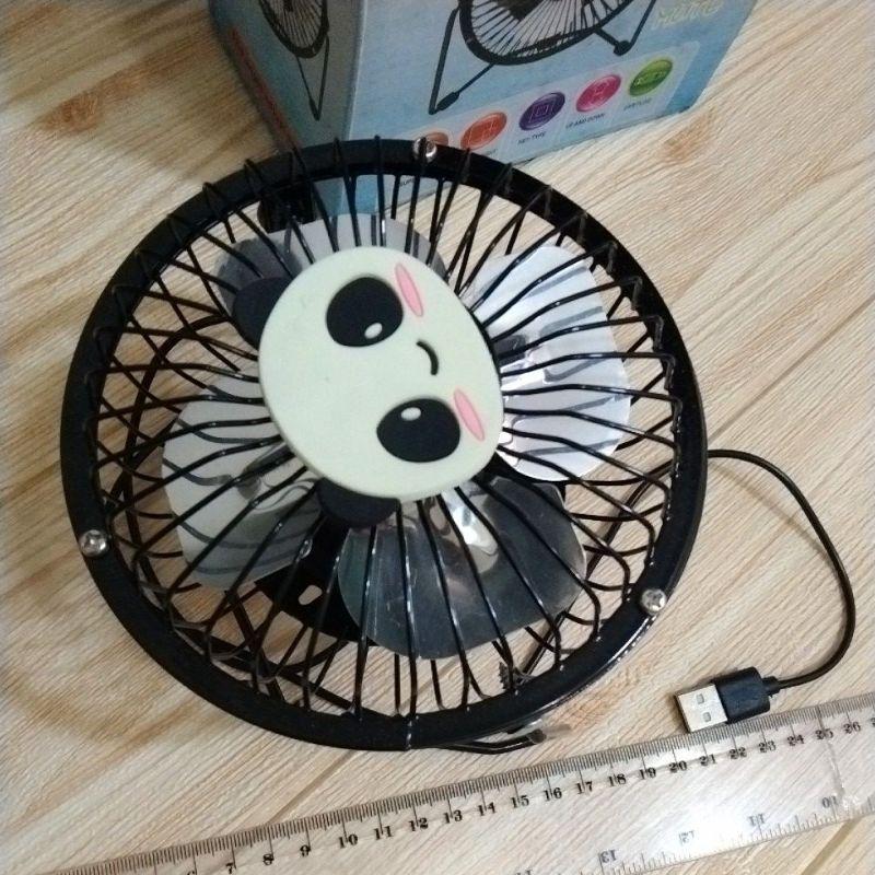 全新 現貨 庫存品 出清 全金屬 usb 帶開關 小風扇 桌扇 電腦 散熱 風扇 可愛 熊貓 鋁 扇葉 大風量 黑 烤漆-細節圖5