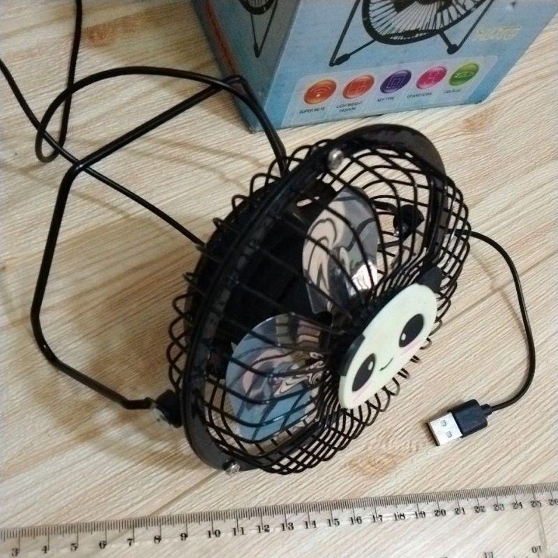 全新 現貨 庫存品 出清 全金屬 usb 帶開關 小風扇 桌扇 電腦 散熱 風扇 可愛 熊貓 鋁 扇葉 大風量 黑 烤漆-細節圖6