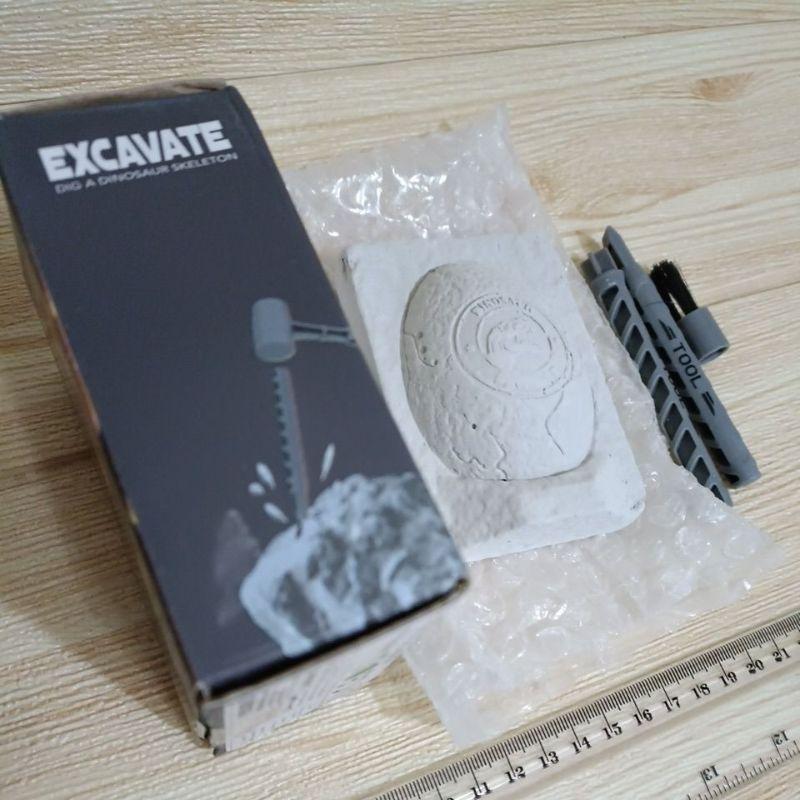全新 現貨 庫存品 已開封 檢查 出清 恐龍 化石 石膏 恐龍蛋 附工具 刷子 親子 互動 自然 科學 小朋友 最愛 蛋-細節圖4