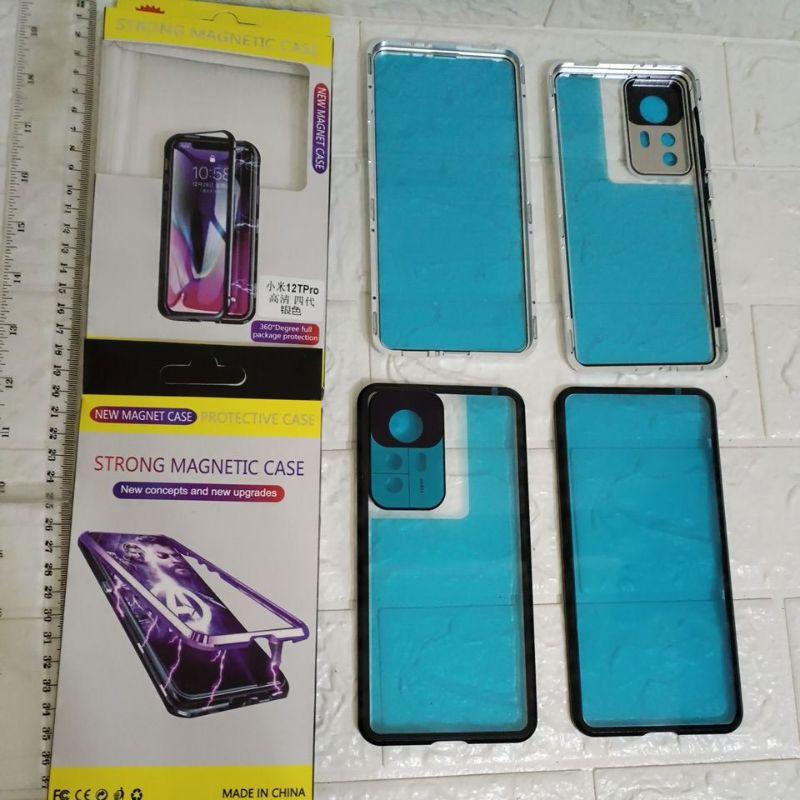 全新 現貨 小米 12 T PRO 360度 鋼化膜 磁吸 手機 保護殼 保護 殼 套 包 時尚 銀 黑 鏡頭 玻璃膜-細節圖2
