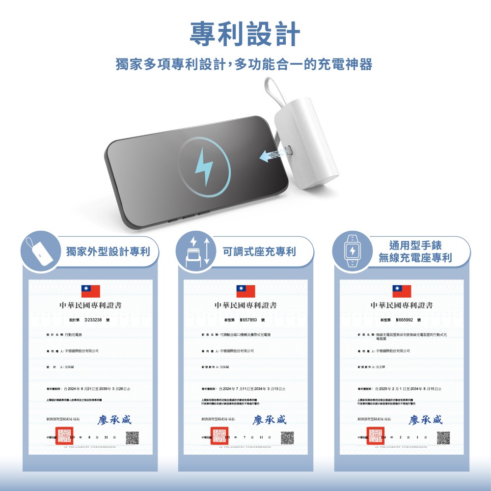 Wephone 5000mAh 隱藏直插式/數顯20W快充行動電源(雙向自帶線/可充手錶)-細節圖8