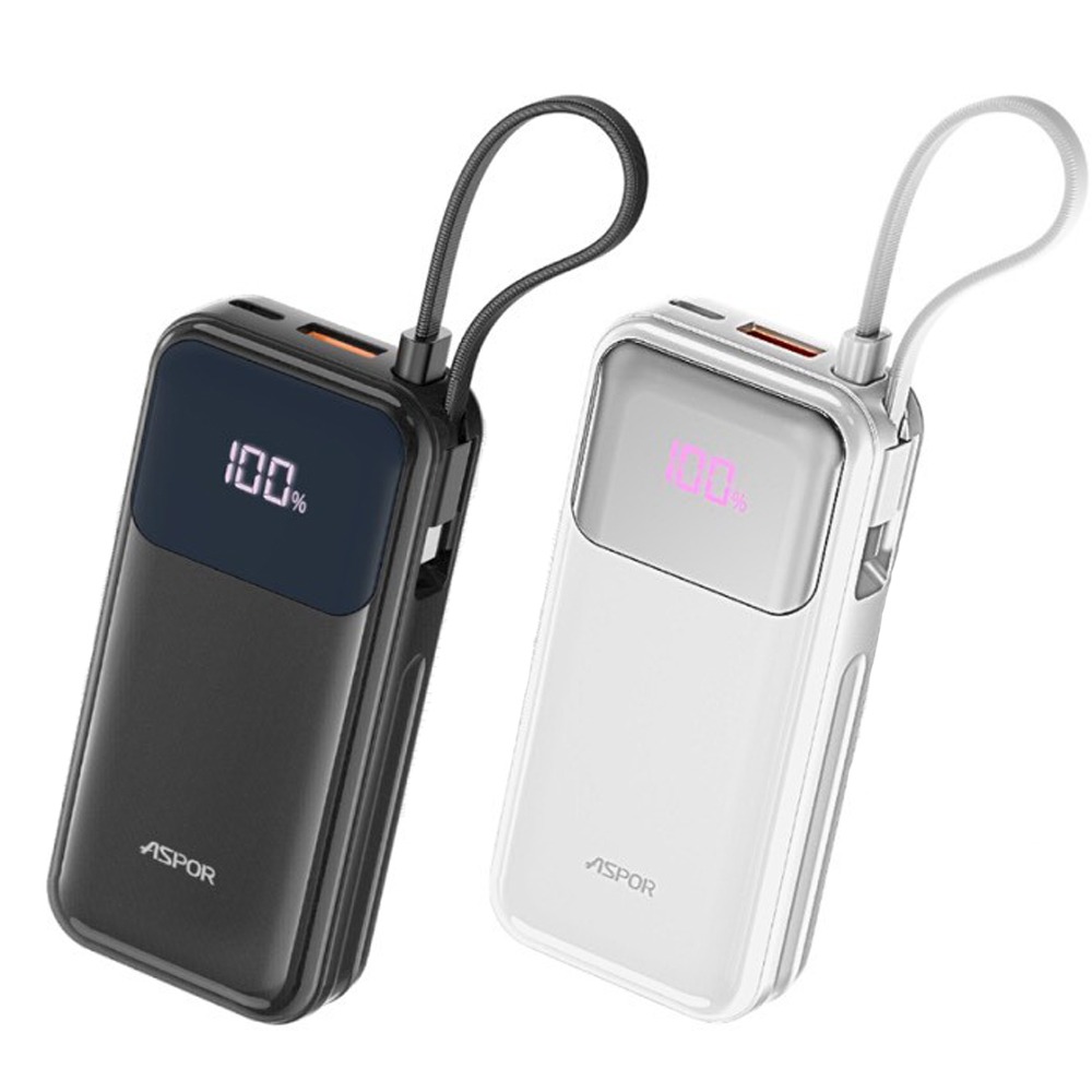 ASPOR 10000mAh 30W自帶線Type-C雙向快充行動電源(37wh)-細節圖11
