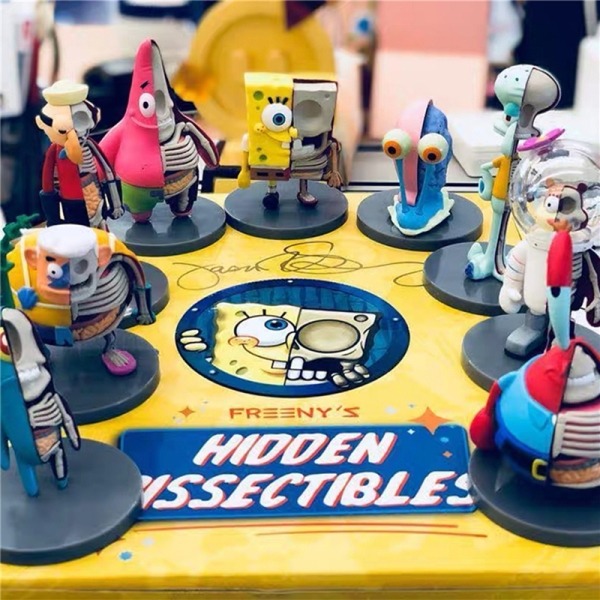 港版 Mighty Jaxx 半剖海綿寶寶盲盒  派大星 章魚哥公仔潮玩手辦 盒蛋 扭蛋-細節圖2