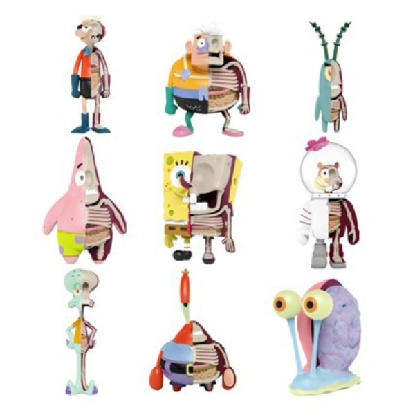 港版 Mighty Jaxx 半剖海綿寶寶盲盒  派大星 章魚哥公仔潮玩手辦 盒蛋 扭蛋-細節圖3