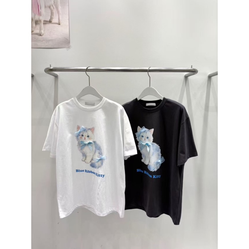 Korea🇰🇷女款｜藍蝴蝶結kittyT｜GA111［預購］-細節圖7