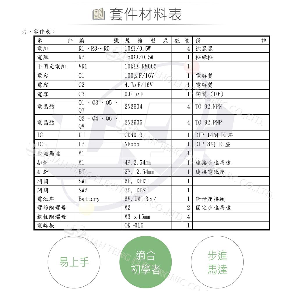 『聯騰．堃喬』OK-016 步進馬達實驗套件 基礎電路 實習套件包 台灣設計-細節圖5