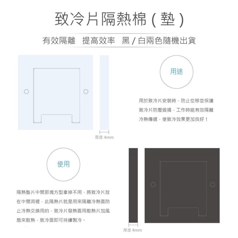 『聯騰．堃喬』50 x 50 mm 致冷片 隔熱棉 單面 背膠  隔熱墊 黑色出貨-細節圖2