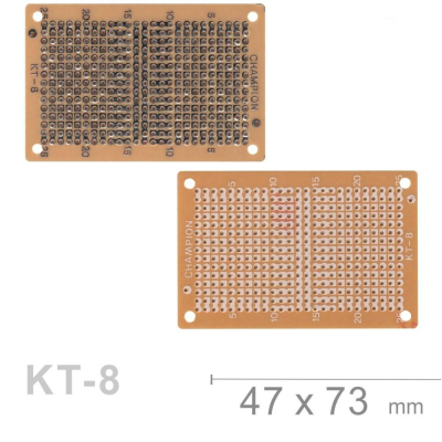 『聯騰．堃喬』KT-8 電木 47 x 73 x 1.6mm 單面 PCB 萬用電路板 25x15孔 電木板 洞洞板