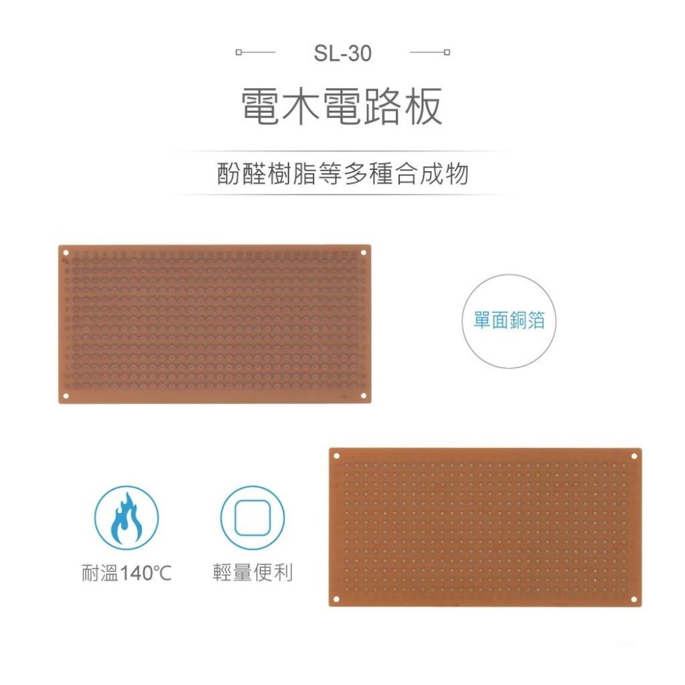 聯騰．SL-30 PCB萬用板｜100×200mm｜420孔｜技能檢定／STEAM原型設計專用-細節圖2