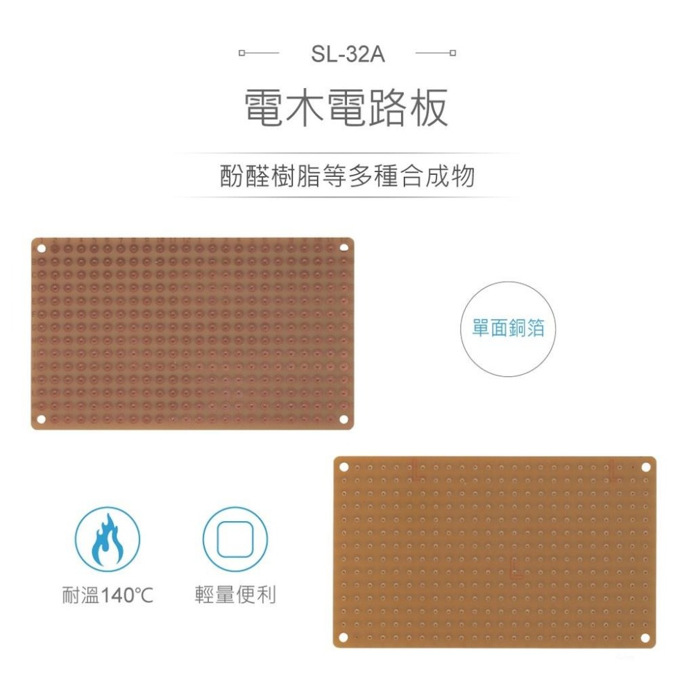 聯騰．SL-32A PCB萬用板｜125×75mm｜336孔｜全圓點設計／STEAM教具首選-細節圖2