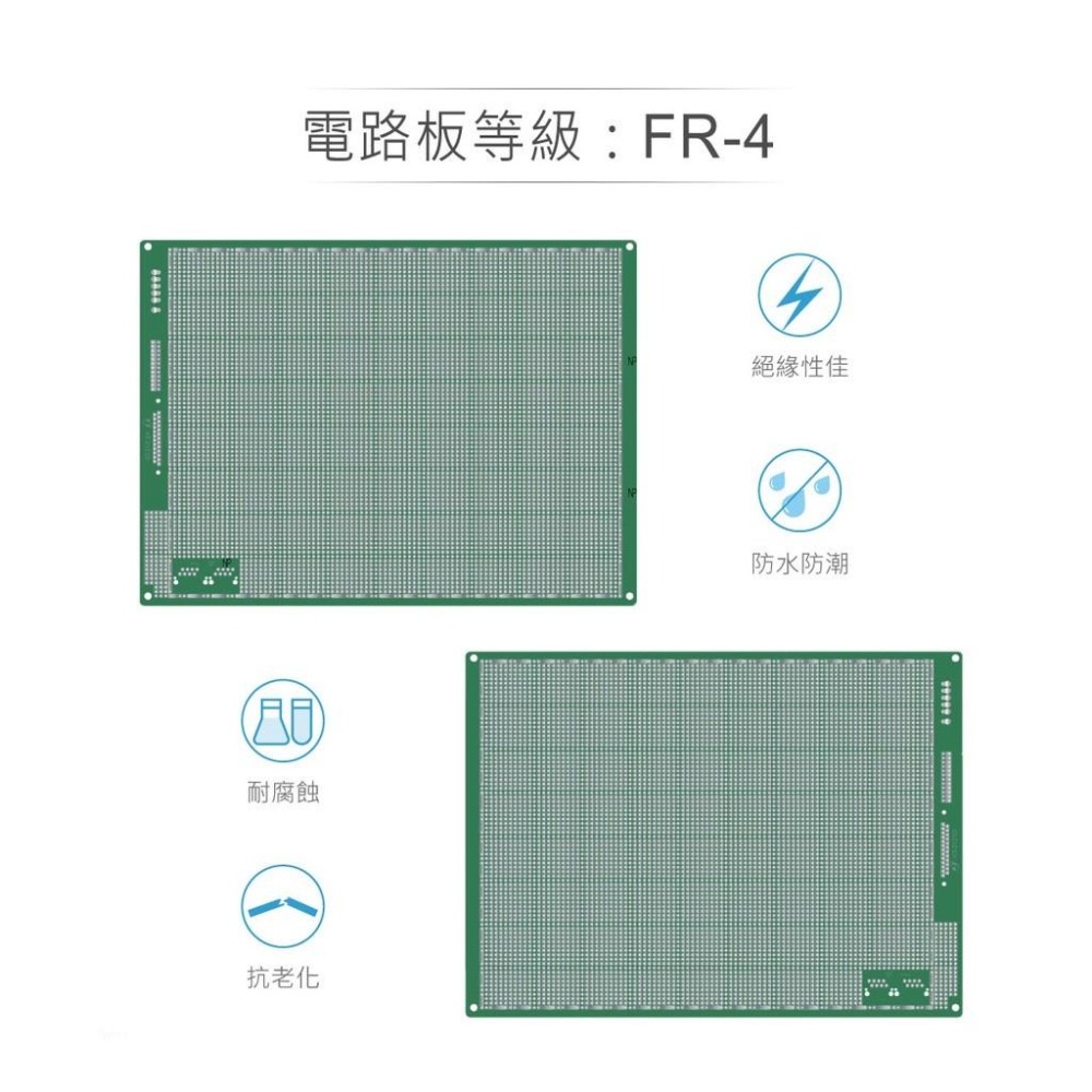 聯騰．KT-2121D 210 x 240 x 1.6 mm 雙面 83x80孔 FRP PCB板 萬用電路板-細節圖3