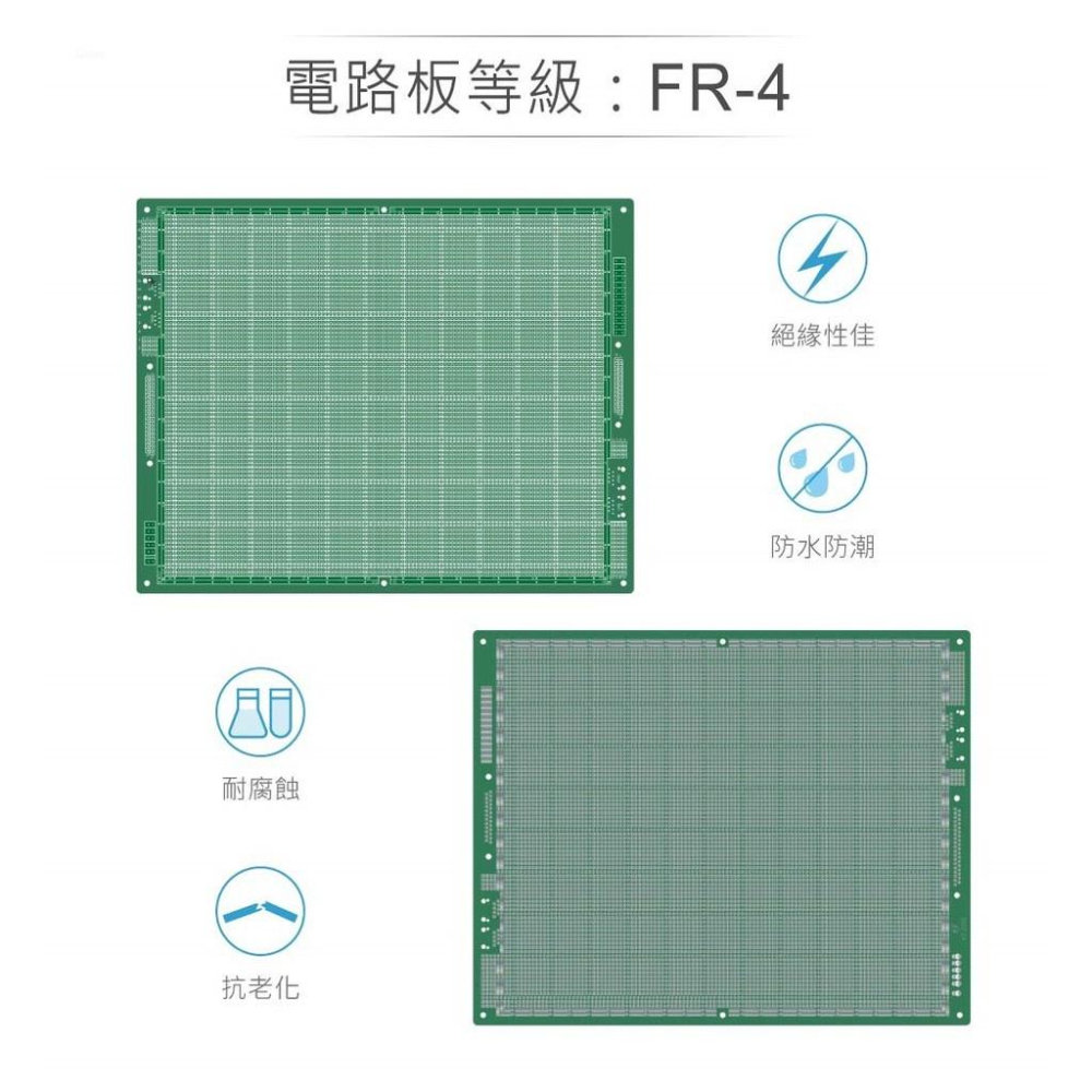 『聯騰．堃喬』KT-2333 330 x 242 x 1.6 mm 單面 83x113孔 FRP PCB板 萬用電路板-細節圖3