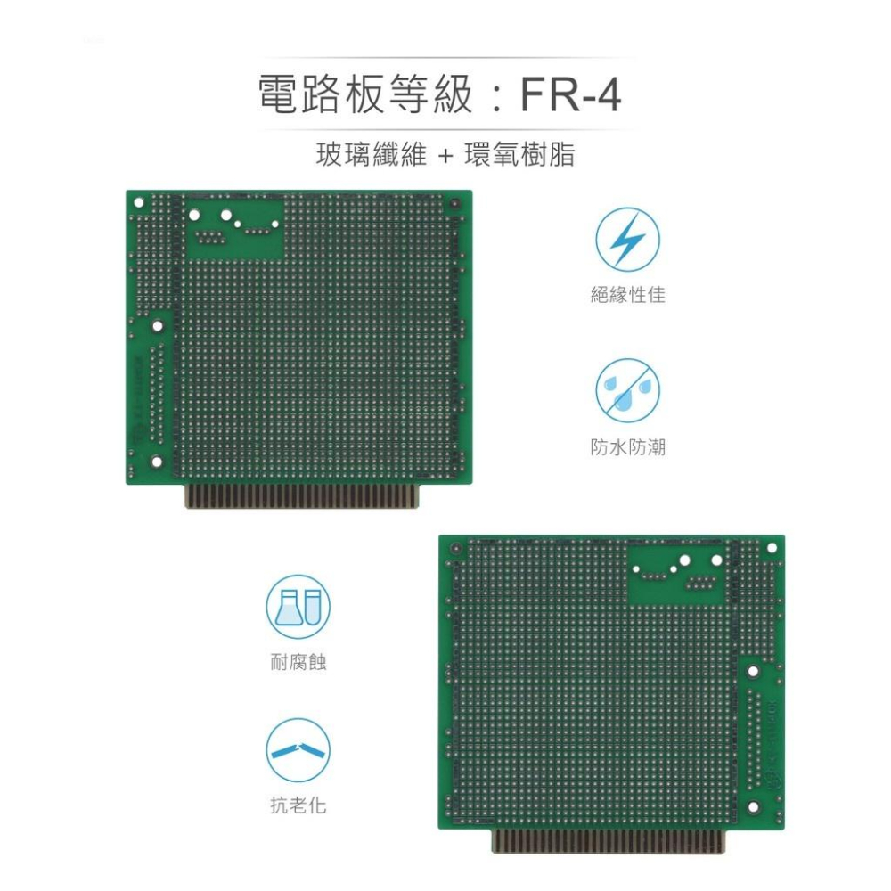 聯騰．KT-11114DX 100x125mm 雙面 40 x 40 孔 FRP PCB板 62P 金手指-細節圖3