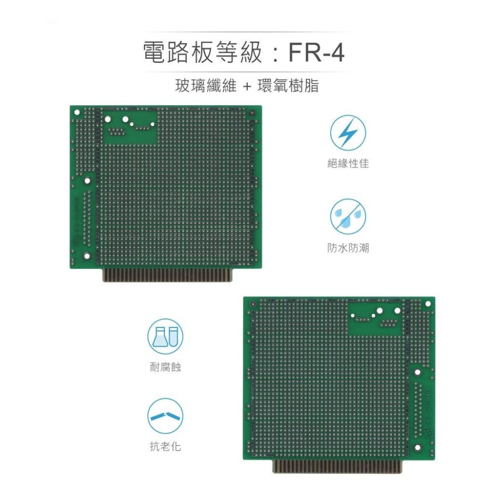 聯騰．KT-11114DX 100x125mm 雙面 40 x 40 孔 FRP PCB板 62P 金手指-細節圖3