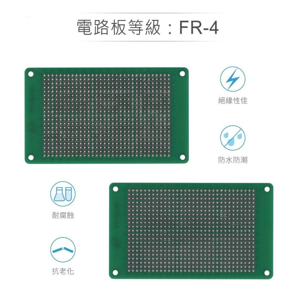 『聯騰．堃喬』KT-1063D 104 x 60 x 1.6 mm 雙面 32x21孔 FRP PCB板 萬用電路板-細節圖3