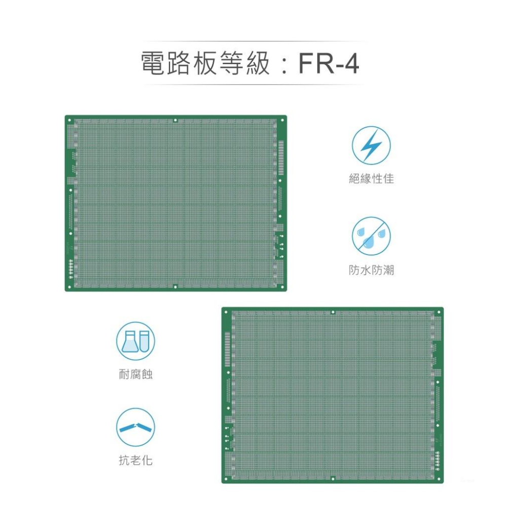 『聯騰．堃喬』KT-2333D 330 x 242 x 1.6mm 雙面 83x113 孔 FRP PCB板 電路板-細節圖3