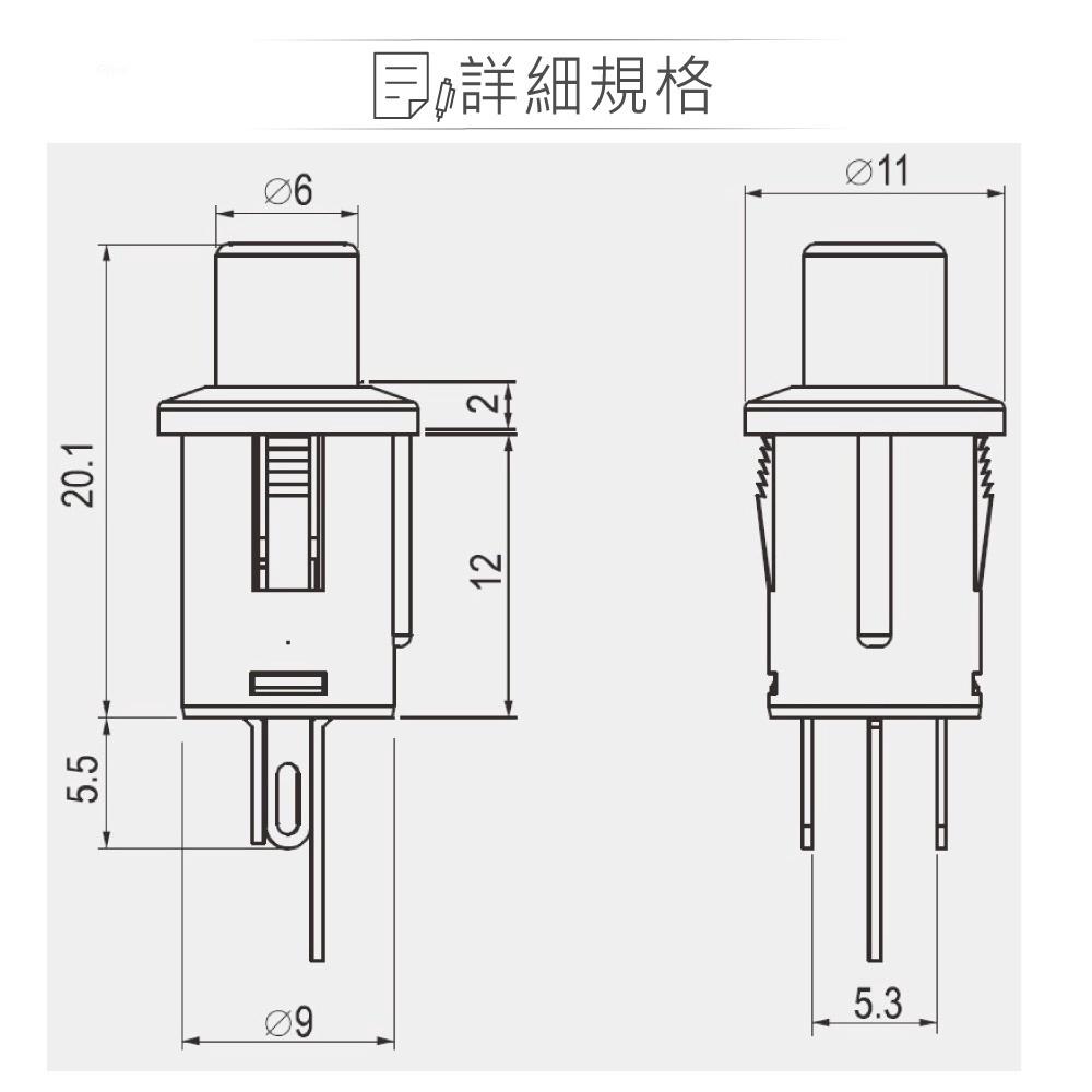 『聯騰．堃喬』按鈕 有段 開關 圓型帶燈按鈕 紅/綠/黃 SPST 常開鎖復式 按鍵/按壓/新進 R13-529BL-0-細節圖2