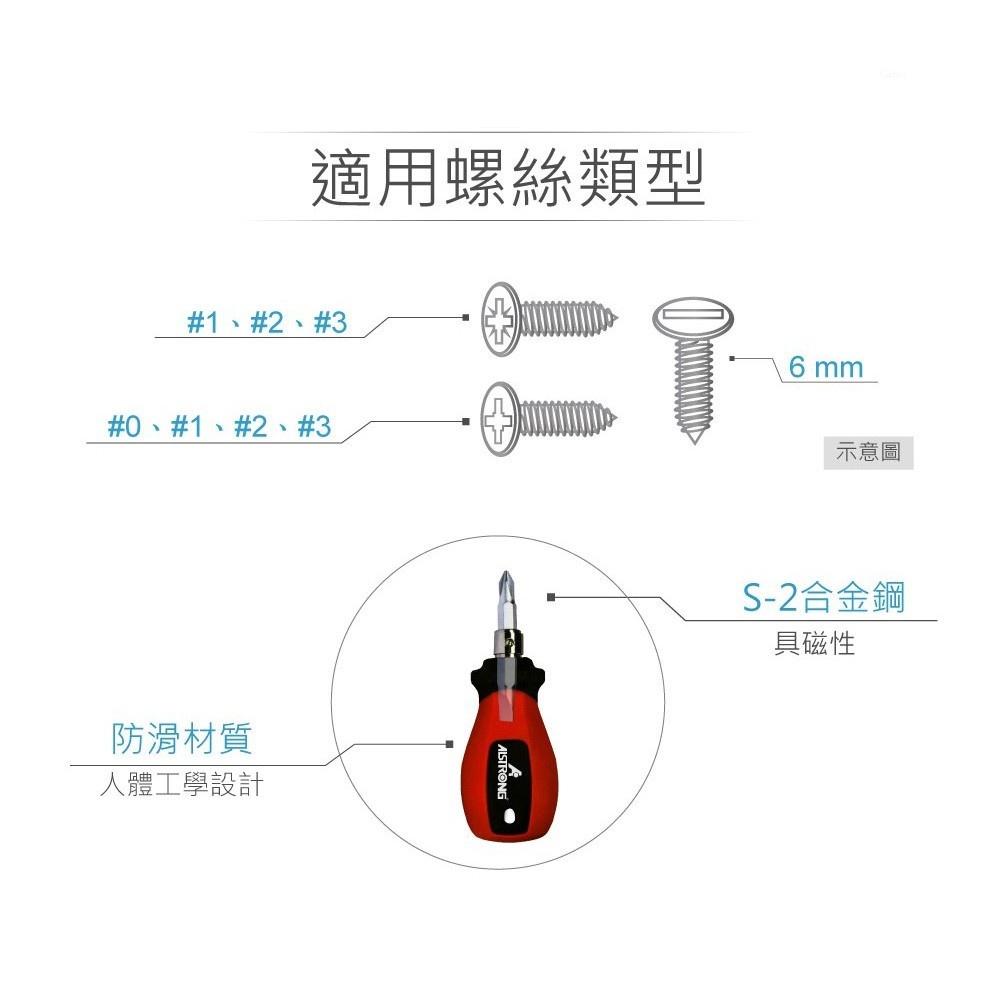 『聯騰．堃喬』ALS-#81-038R 紅色 短柄 35 mm ALSTRONG 8合1多功能專利起子-細節圖4