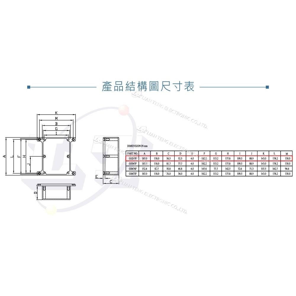 聯騰．Gainta G0247F 187 x 118 x 56.5mm 壁掛式 萬用型 簡易壓鑄鋁盒 無防水線-細節圖5