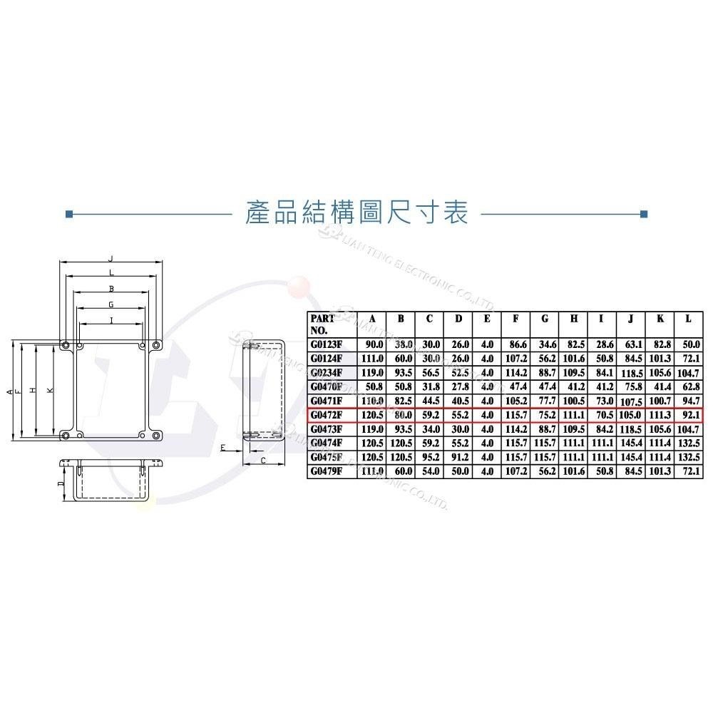 聯騰．Gainta G0472F 120.5x80x59.2mm 壁掛式 萬用型 簡易壓鑄 鋁盒 無防水 控制盒-細節圖5