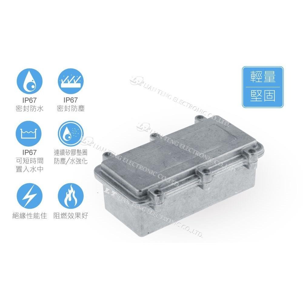 聯騰．Gainta HQ007S 192x96x67mm 萬用型 IP67 防塵防水 壓鑄 鋁盒 含矽膠防水墊圈-細節圖2