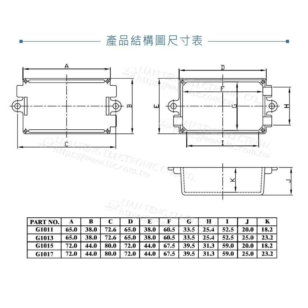 聯騰．Gainta G1017 77 x 44 x 27 萬用型 ABS 壁掛式 出線孔 塑膠盒 UL94HB-細節圖4