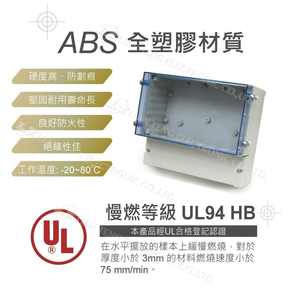 聯騰．DC009CBUNO儀器盒｜296×281×158mm｜ABS防水盒｜IP65透藍上蓋｜工控模組適用-細節圖2