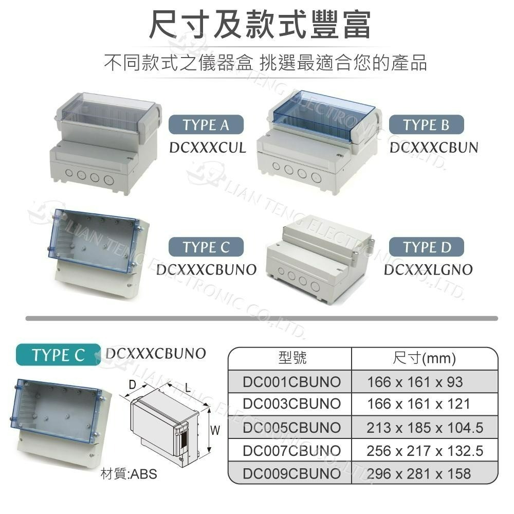 聯騰．DC009CBUNO儀器盒｜296×281×158mm｜ABS防水盒｜IP65透藍上蓋｜工控模組適用-細節圖4