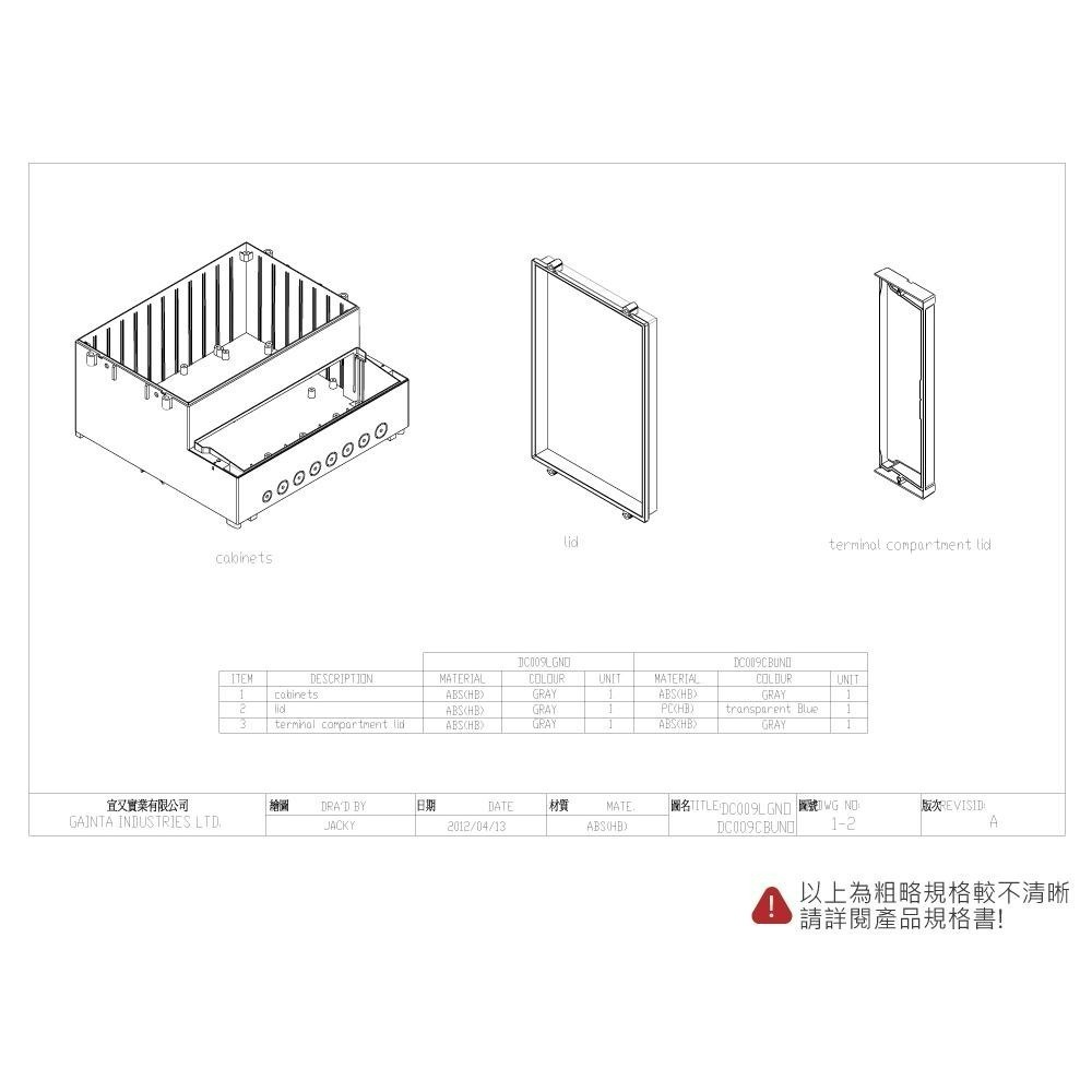聯騰．DC009CBUNO儀器盒｜296×281×158mm｜ABS防水盒｜IP65透藍上蓋｜工控模組適用-細節圖6