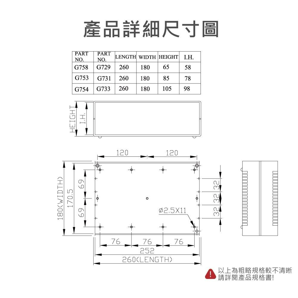 聯騰．Gainta G731 260x180x85mm ABS 桌上型 全塑 儀器盒 UL94-V0 IP54-細節圖5
