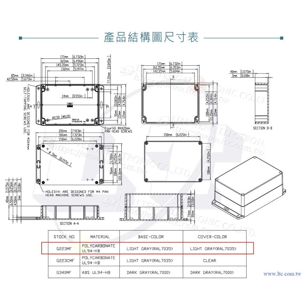 『聯騰．堃喬』Gainta G223MF 底部壁掛 120x120x90mm 萬用型 IP65 防塵防水 PC 塑膠盒-細節圖4