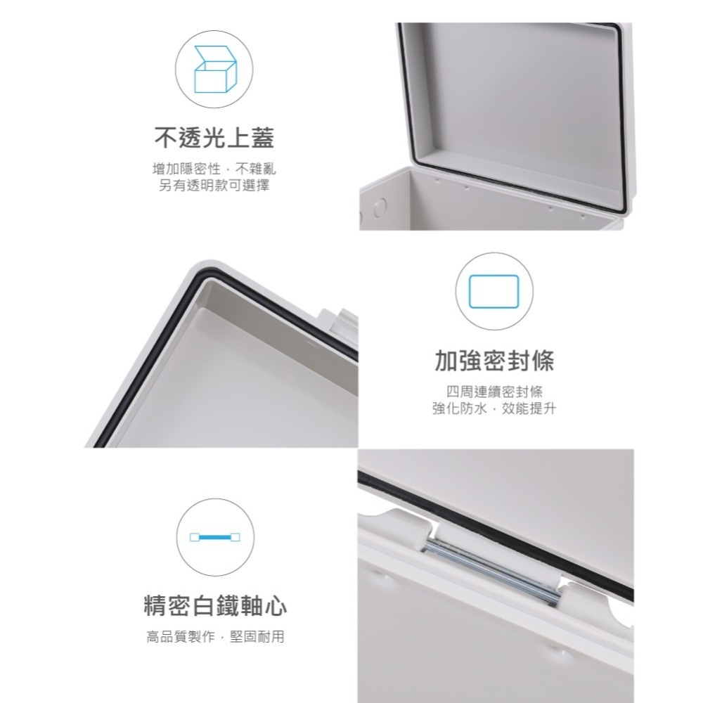 聯騰．300-400 400x300x188mm 掀蓋式 控制盒 鐵心 活動底板 ABS IP68 防水-細節圖6