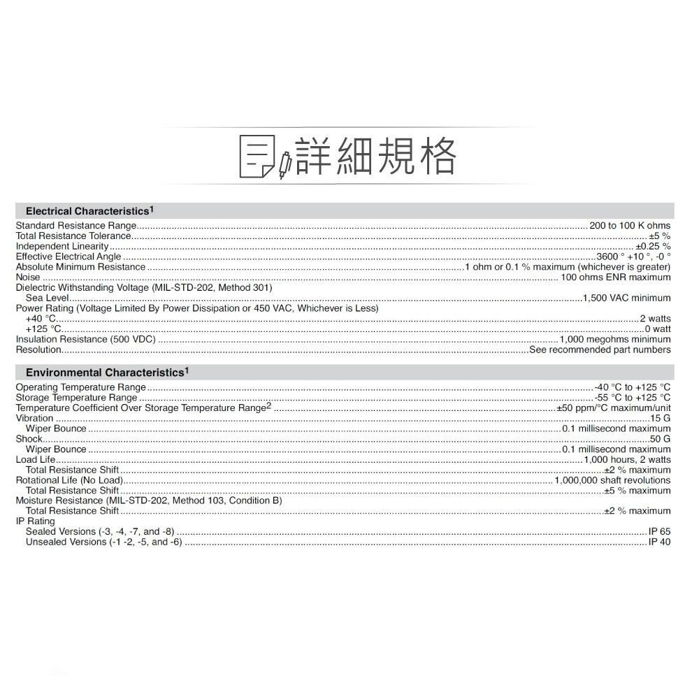 聯騰．BOURNS 22MM十圈電位器｜1KΩ~5KΩ多圈微調｜美國原廠繞線式-細節圖2