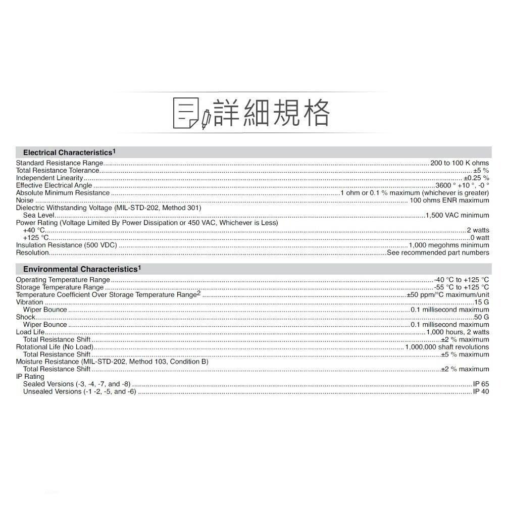 聯騰．BOURNS 22MM十圈電位器｜10KΩ~100KΩ多圈微調｜美國原廠繞線式-細節圖2