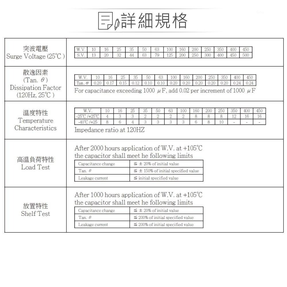 『聯騰．堃喬』47uF/100V/200V  68uF/400V 鋁質 電解 電容 耐溫105℃-細節圖3