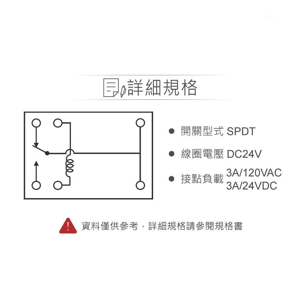 聯騰．功率繼電器 LU-24 ｜DC24V SPDT/1P｜接點負載3A/120VAC｜電子電路控制元件-細節圖2