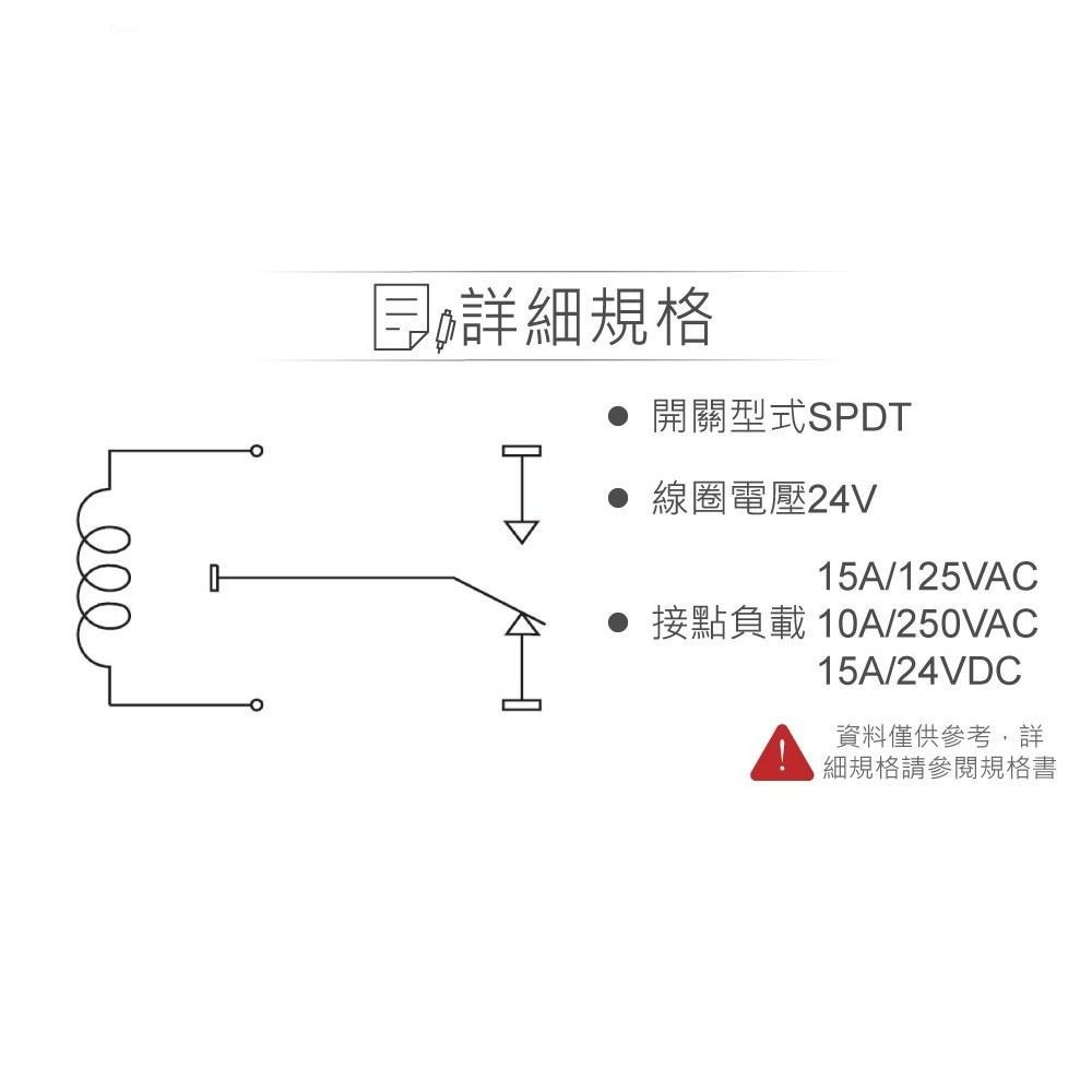 『聯騰．堃喬』功率 繼電器 DC24V RAS-2415 接點負載15A/125VAC-細節圖2