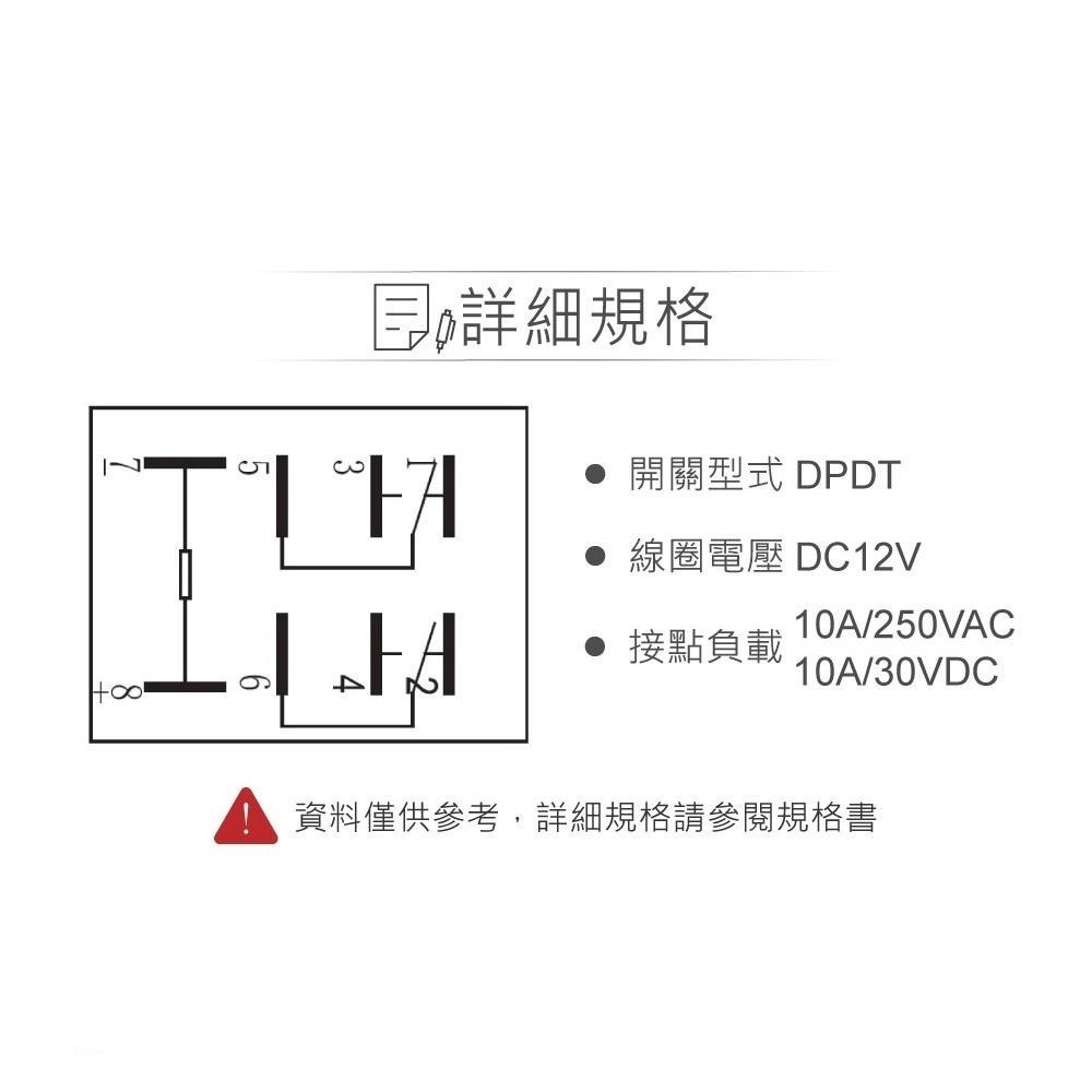 聯騰．功率繼電器 951-2C-220AP｜DPDT/2P AC220V｜10A/250VAC負載-細節圖2