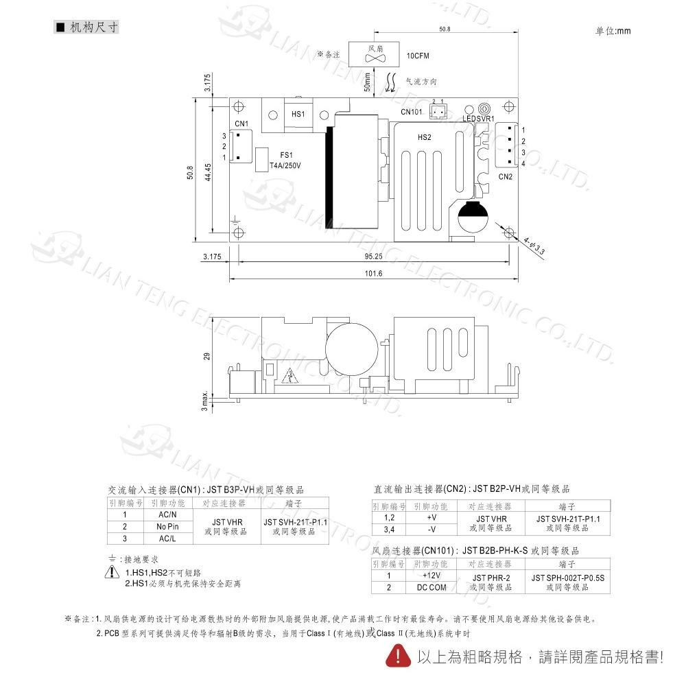 『聯騰．堃喬』MW 明緯 EPS-120-12/15/24/27/48 單組輸出 PCB變壓器-細節圖5