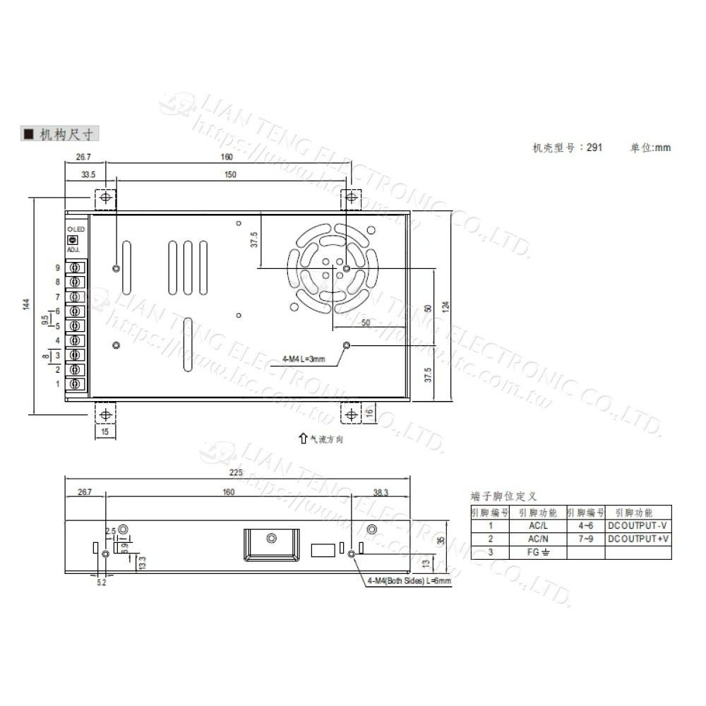 聯騰．MW 明緯 LRS-450 系列 多規格賣場 單組輸出 電源供應器 變壓器 電源 保固-細節圖6