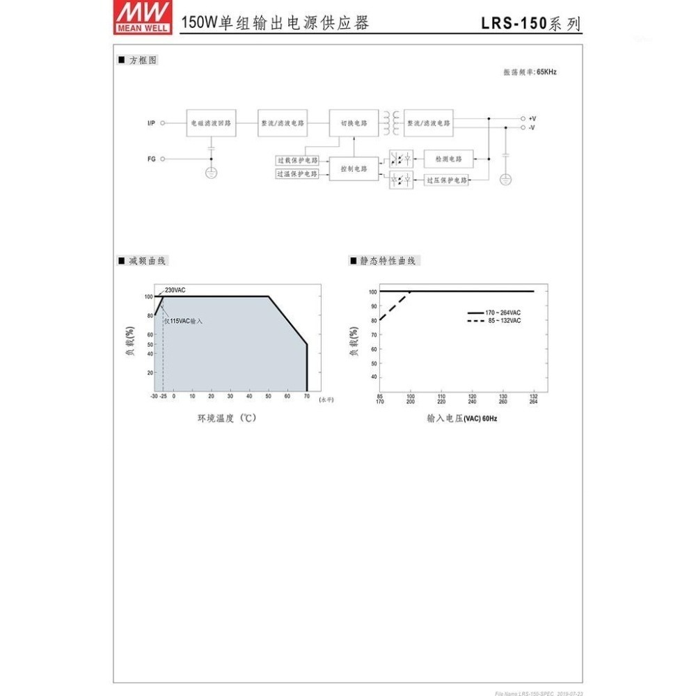聯騰．MW 明緯 LRS-150 系列 單組輸出 電源供應器 LRS-150-12 /15/24/36/48-細節圖4
