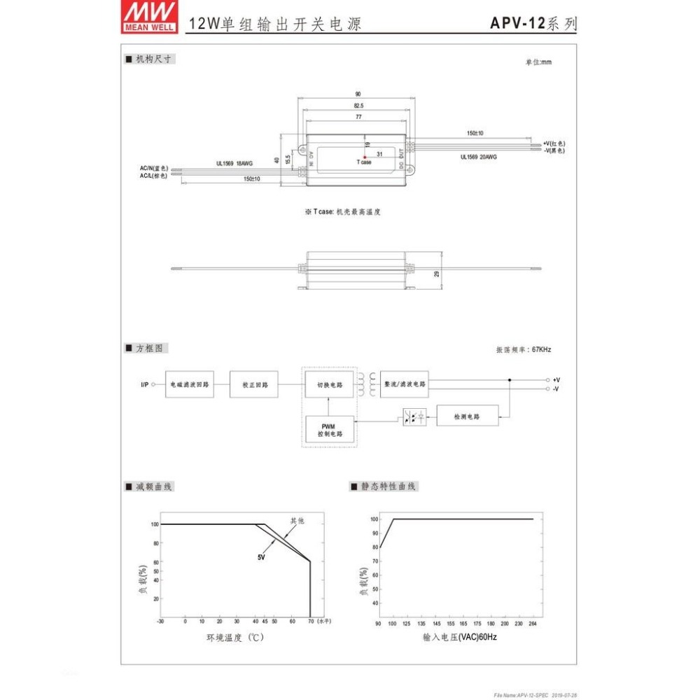 『聯騰．堃喬』MW 明緯 APV-12 系列 單組輸出 LED 12W 恆電壓 電源供應器 多規格賣場-細節圖3