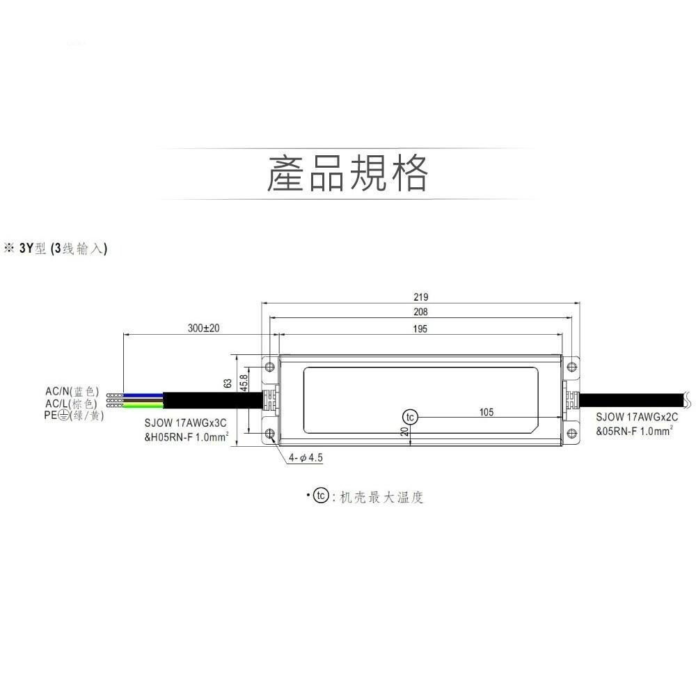 『聯騰．堃喬』MW 明緯 ELG-150 系列 多規格賣場 LED 電源供應器 IP67 5年保固-細節圖2